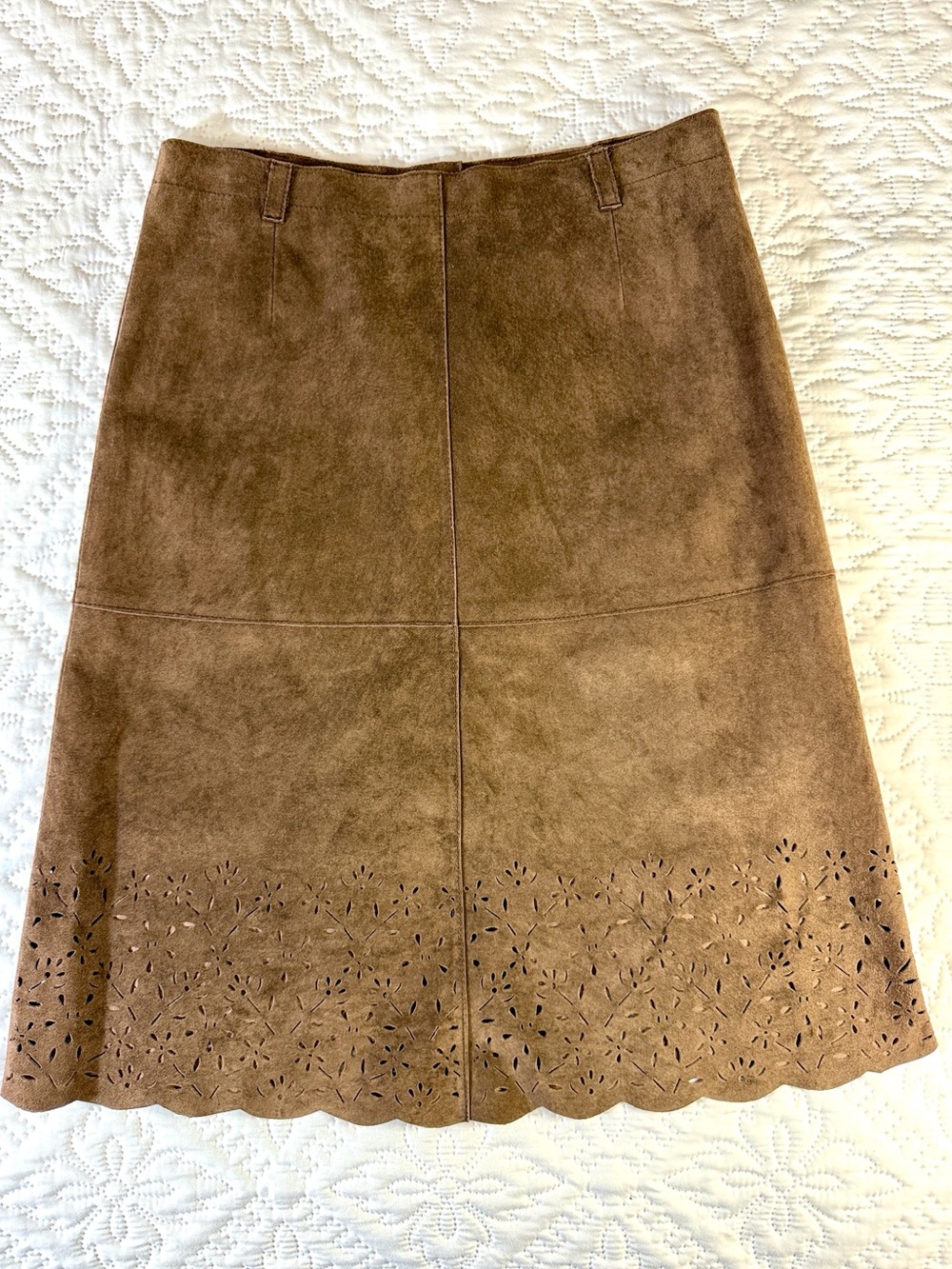 Vintage Isaac Mizrahi for Target Brown Suede A-line Skirt
